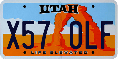 UT license plate X570LF