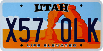 UT license plate X570LK