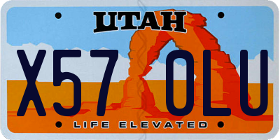 UT license plate X570LU