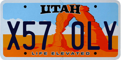 UT license plate X570LY