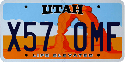 UT license plate X570MF
