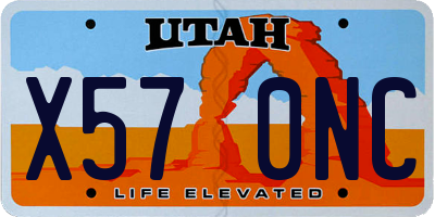 UT license plate X570NC