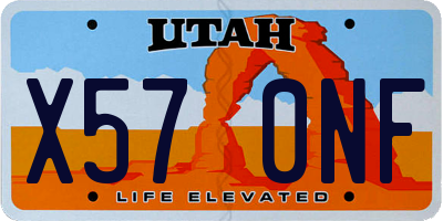 UT license plate X570NF