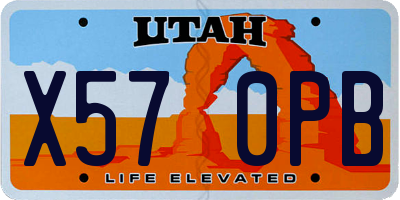 UT license plate X570PB