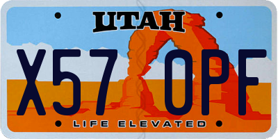 UT license plate X570PF
