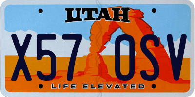 UT license plate X570SV