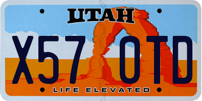 UT license plate X570TD