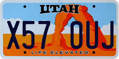 UT license plate X570UJ