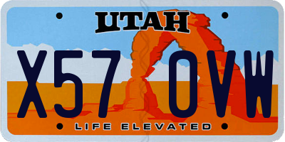 UT license plate X570VW