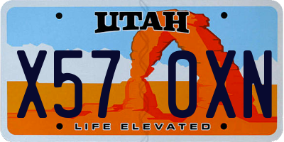 UT license plate X570XN