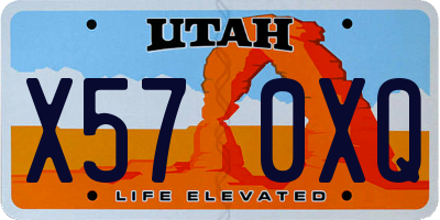 UT license plate X570XQ