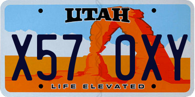 UT license plate X570XY