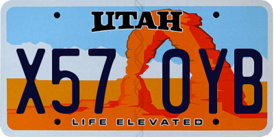 UT license plate X570YB