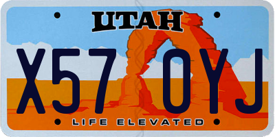 UT license plate X570YJ