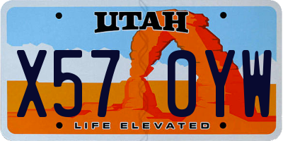 UT license plate X570YW