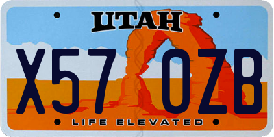 UT license plate X570ZB