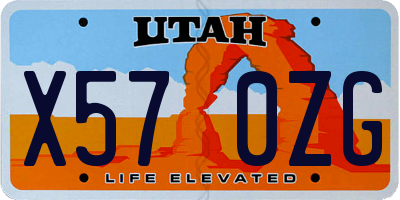 UT license plate X570ZG