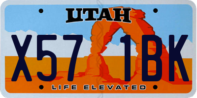 UT license plate X571BK