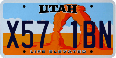 UT license plate X571BN