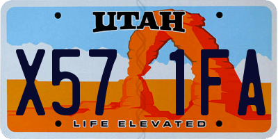 UT license plate X571FA