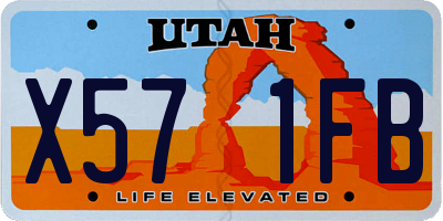 UT license plate X571FB