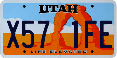 UT license plate X571FE