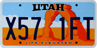 UT license plate X571FT