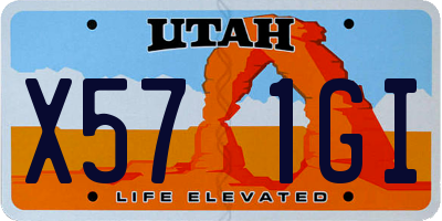 UT license plate X571GI