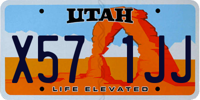 UT license plate X571JJ