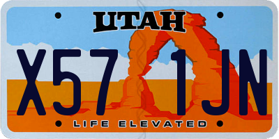 UT license plate X571JN