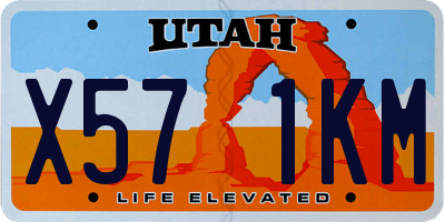 UT license plate X571KM