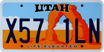 UT license plate X571LN