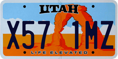 UT license plate X571MZ