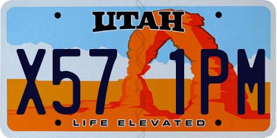 UT license plate X571PM