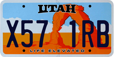 UT license plate X571RB