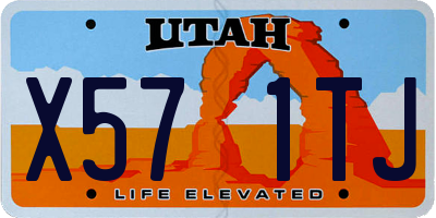 UT license plate X571TJ