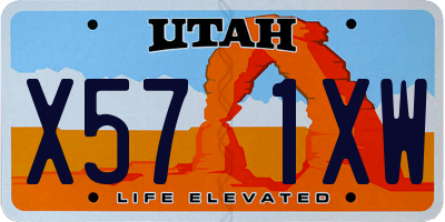 UT license plate X571XW