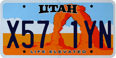 UT license plate X571YN