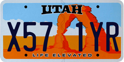 UT license plate X571YR