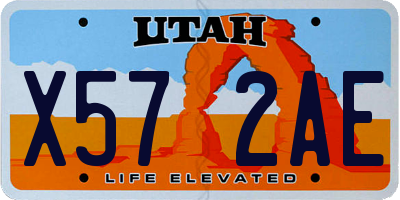 UT license plate X572AE