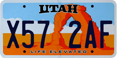UT license plate X572AF