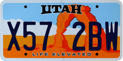UT license plate X572BW