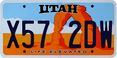 UT license plate X572DW