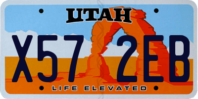 UT license plate X572EB