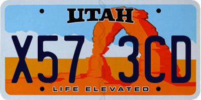 UT license plate X573CD
