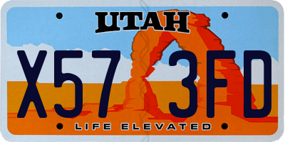 UT license plate X573FD