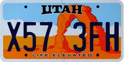UT license plate X573FH