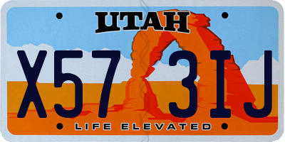 UT license plate X573IJ