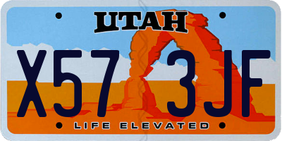 UT license plate X573JF