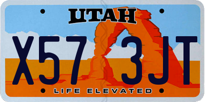 UT license plate X573JT